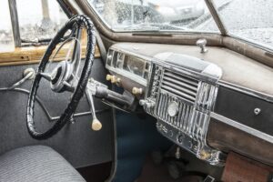 Interior of 1940s car