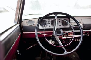 Interior of vintage car